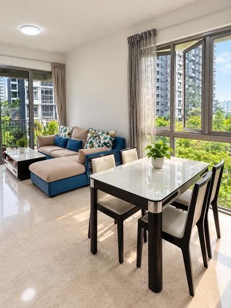 RiverTrees Residences, 21 Fernvale Close, Seletar / Yio Chu Kang, 3 Bedrooms, 947 sqft, Condominium For Sale, by Benson Wang, 500258230 - Living Room - PropertyGuru.com.sg
