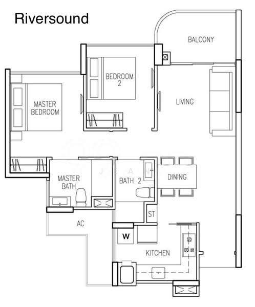 Riversound Residence, 7 Sengkang East Avenue, Hougang / Punggol / Sengkang, 2 Bedrooms, 753 sqft, Condominium For Sale, by Jean Chua, 500258344 - PropertyGuru.com.sg