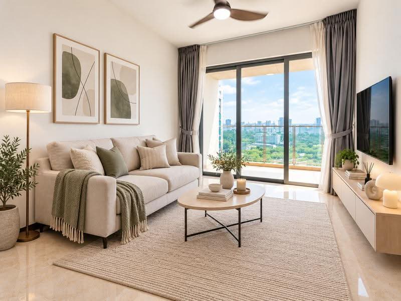 Normanton Park, 49 Normanton Park, Buona Vista / West Coast / Clementi New Town, 1 Bedroom, 527 sqft, Condominium For Sale, by Kieran Koh, 500258610 - Living Room - PropertyGuru.com.sg