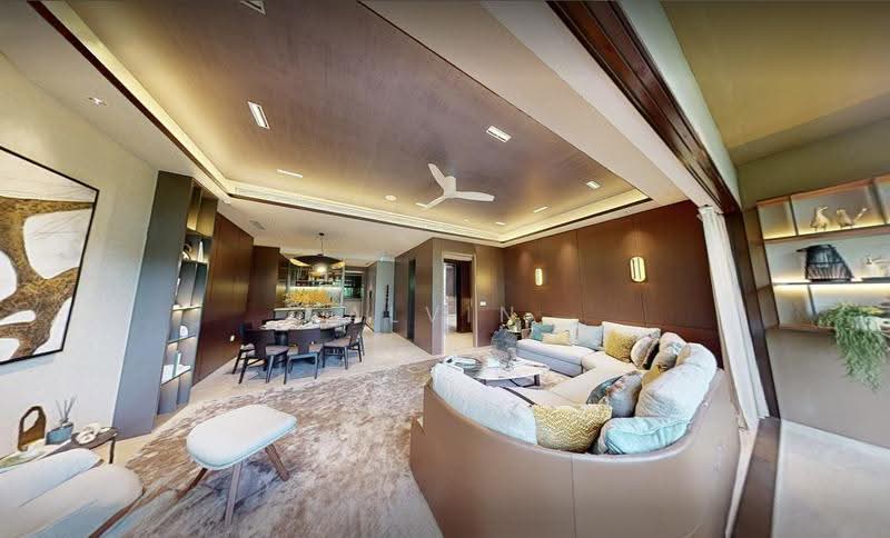 Huge Freehold Penthouse with private lift, Buona Vista / West Coast / Clementi New Town, 5 Bedrooms, 3,035 sqft, Condominium For Sale, by Alvin Chang Han Ping, 500259905 - Living Room - PropertyGuru.com.sg
