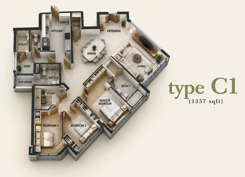 Simei Green Condominium, 7 Simei Street 4, Pasir Ris / Tampines, 3 Bedrooms, 1,357 sqft, Condominium For Sale, by Allen Wee, 500260230 - PropertyGuru.com.sg