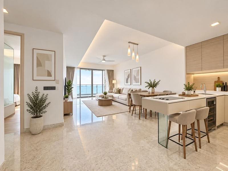 The Azure, 201 Ocean Drive, Harbourfront / Telok Blangah, 3 Bedrooms, 1,711 sqft, Condominium For Rent, by Lucas Leow, 500260438 - Living Room - PropertyGuru.com.sg