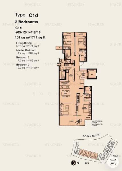 The Azure, 201 Ocean Drive, Harbourfront / Telok Blangah, 3 Bedrooms, 1,711 sqft, Condominium For Rent, by Rochelle De S Meegolle, 500260498 - PropertyGuru.com.sg
