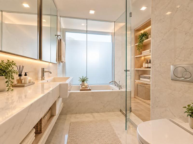 The Azure, 201 Ocean Drive, Harbourfront / Telok Blangah, 3 Bedrooms, 1,711 sqft, Condominium For Rent, by Zach Lin, 500260721 - Master Bathroom - PropertyGuru.com.sg