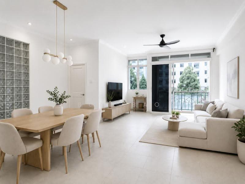 Bishan Park Condo, 20 Sin Ming Walk, Ang Mo Kio / Bishan / Thomson, 3 Bedrooms, 1,270 sqft, Condominium For Sale, by Bunz Bao, 500260949 - Living Room (AI Enhanced) - PropertyGuru.com.sg
