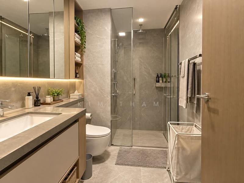 One-North Eden, 8 Slim Barracks Rise, Buona Vista / West Coast / Clementi New Town, 3 Bedrooms, 797 sqft, Condominium For Sale, by Kim Tham, 500261086 - Bathroom - PropertyGuru.com.sg