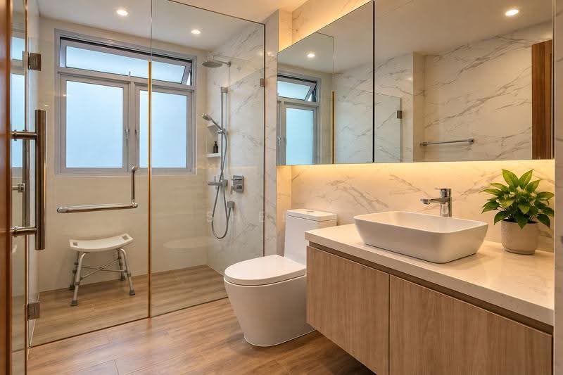 Saraca Villas, 1 Saraca Terrace, Seletar / Yio Chu Kang, 5 Bedrooms, 3,100 sqft, Terraced House For Sale, by Sheela Ferozkhan, 500261367 - Junior Master Bathroom - PropertyGuru.com.sg