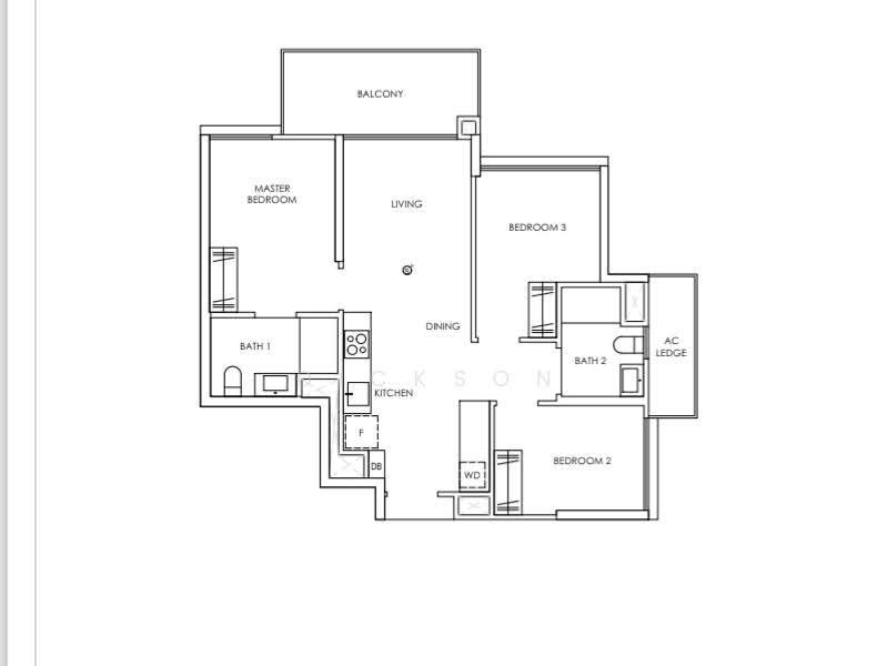 Treasure at Tampines, 15 Tampines Lane, Pasir Ris / Tampines, 3 Bedrooms, 818 sqft, Condominium For Sale, by Dickson Tan, 500261559 - Floor Plan - PropertyGuru.com.sg