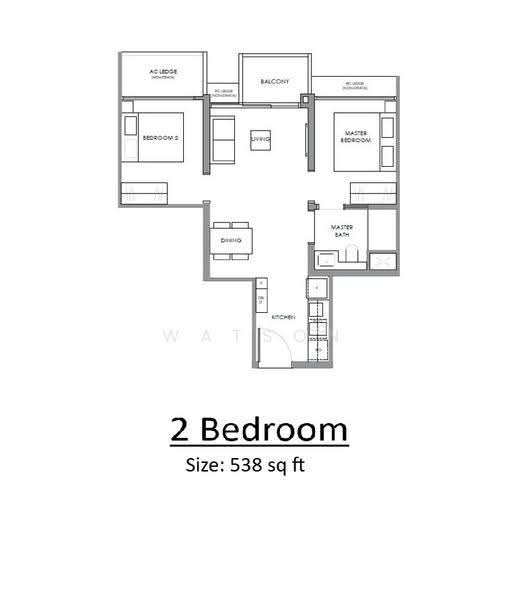 River Modern, River Galley Green, Orchard / River Valley, 2 Bedrooms, 538 sqft, Condominium For Sale, by Watson Poh, 500262491 - PropertyGuru.com.sg