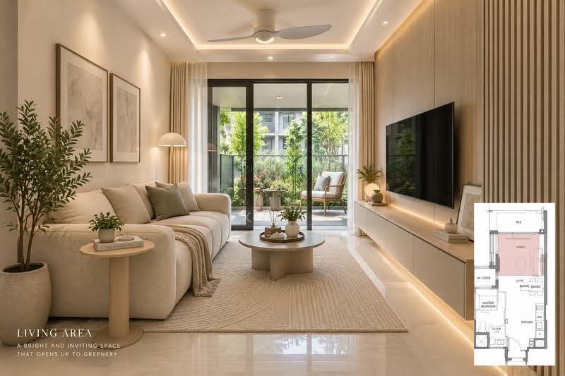 The LakeGarden Residences, 80 Yuan Ching Road, Boon Lay / Jurong / Tuas, 1 Bedroom, 538 sqft, Condominium For Sale, by Kua WanTing, 500262564 - Living Room - PropertyGuru.com.sg