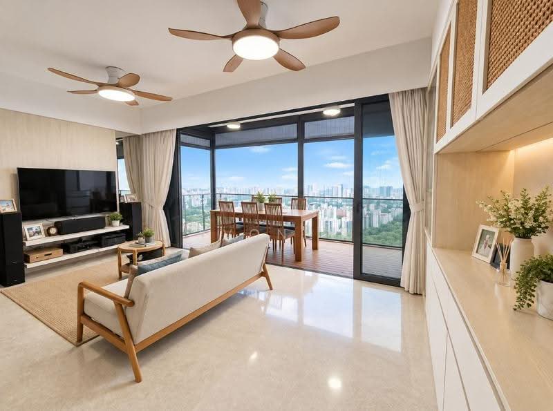 Stirling Residences, 21 Stirling Road, Alexandra / Commonwealth, 4 Bedrooms, 1,346 sqft, Condominium For Rent, by Yvonne See, 500263000 - Living room - PropertyGuru.com.sg