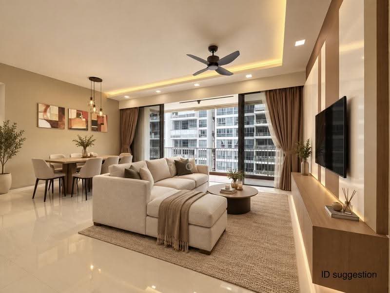 SkyPark Residences, Sembawang Drive, Sembawang / Yishun, 4 Bedrooms, 1,238 sqft, Condominium For Sale, by Roy Liang, 500263009 - Living Room ID rendering - PropertyGuru.com.sg