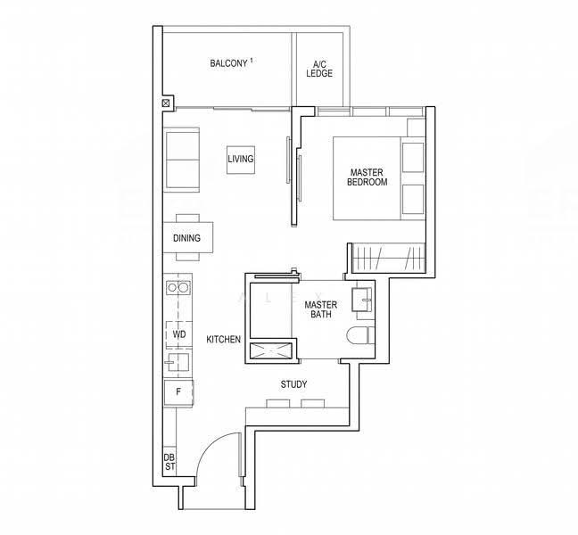 Riverfront Residences, 41 Hougang Avenue 7, Hougang / Punggol / Sengkang, 1 Bedroom, 517 sqft, Condominium For Sale, by Alex Law, 500263020 - PropertyGuru.com.sg