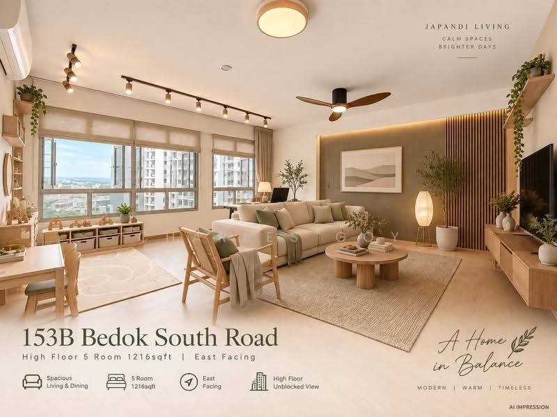 153B Bedok South Road, 153B Bedok South Road, Bedok / Upper East Coast, 3 Bedrooms, 1,216 sqft, HDB Flat For Sale, by Charles Goy, 500263445 - Living Room - PropertyGuru.com.sg