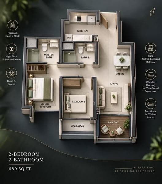 Stirling Residences, 23 Stirling Road, Alexandra / Commonwealth, 2 Bedrooms, 689 sqft, Condominium For Rent, by Victor Pang, 500263624 - PropertyGuru.com.sg