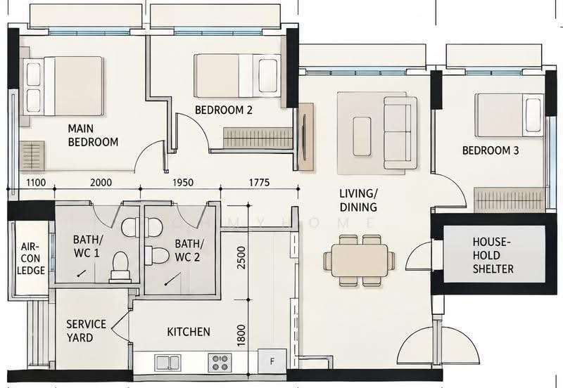 419B Northshore Drive, 419B Northshore Drive, Hougang / Punggol / Sengkang, 3 Bedrooms, 1,012 sqft, HDB Flat For Rent, by DON SIDHU, 500263678 - PropertyGuru.com.sg