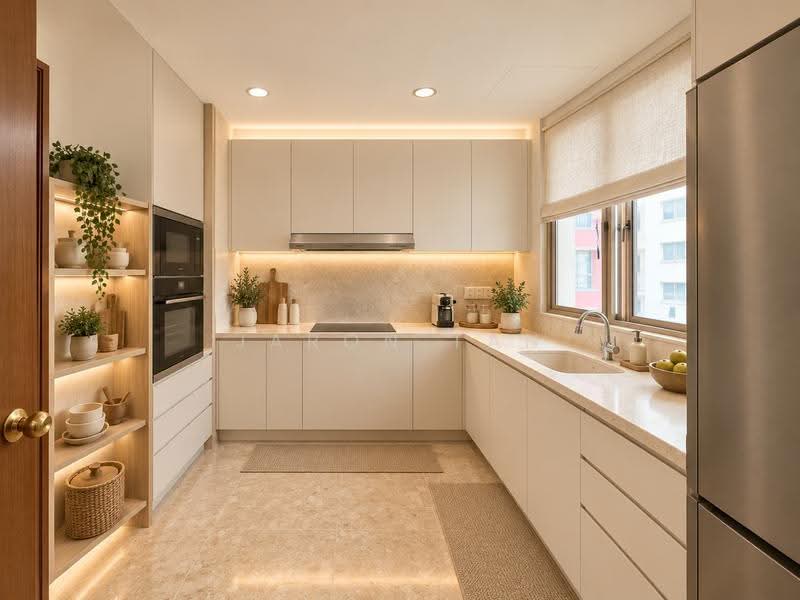The Rivervale, 1 Rivervale Link, Hougang / Punggol / Sengkang, 3 Bedrooms, 1,302 sqft, Condominium For Sale, by Jaron Tan, 500263874 - Kitchen (Illustration) - PropertyGuru.com.sg