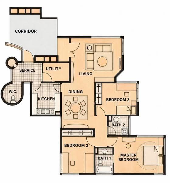 Bullion Park, 170 Lentor Loop, Mandai / Upper Thomson, 3 Bedrooms, 1,259 sqft, Condominium For Sale, by Irene Yong, 500263910 - PropertyGuru.com.sg