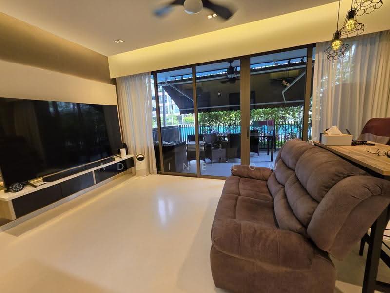 The Inflora, 51 Flora Drive, Changi Airport / Changi Village, 4 Bedrooms, 1,582 sqft, Condominium For Sale, by Adeline Low, 500264136 - 3-Bedroom Living Room & Patio - PropertyGuru.com.sg