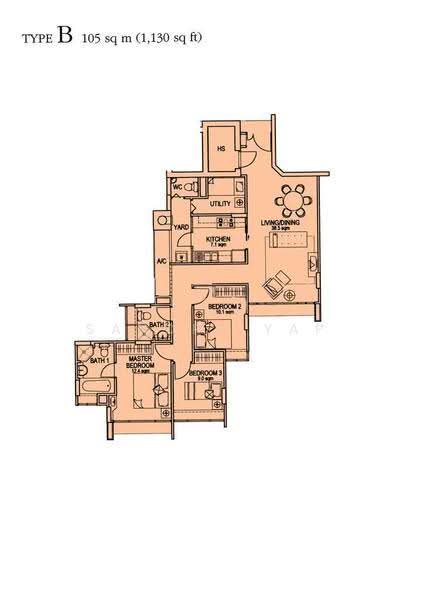 Changi Rise Condo, 20 Simei Rise, Pasir Ris / Tampines, 3 Bedrooms, 1,130 sqft, Condominium For Sale, by Sandra Yap, 500264229 - PropertyGuru.com.sg