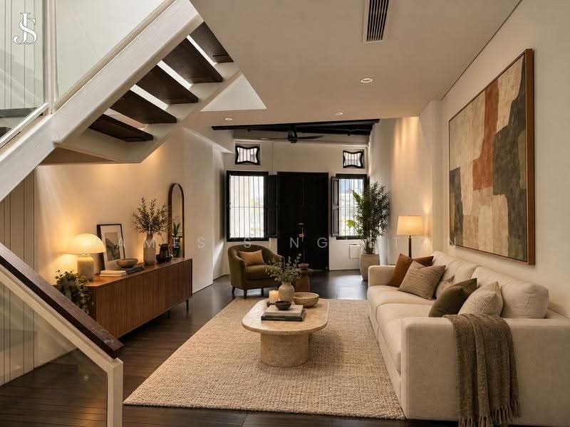 21 emerald hill, Emerald Hill, Orchard / River Valley, 4 Bedrooms, 2,877 sqft, Conservation House For Rent, by James Singleton, 500264364 - Living Room (Furniture AI Enhanced) - PropertyGuru.com.sg