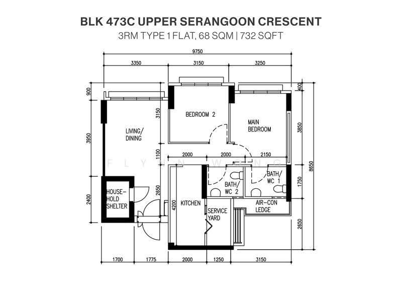 473C Upper Serangoon Crescent, 473C Upper Serangoon Crescent, Hougang / Punggol / Sengkang, 2 Bedrooms, 732 sqft, HDB Flat For Sale, by Flynn Wong, 500264368 - PropertyGuru.com.sg