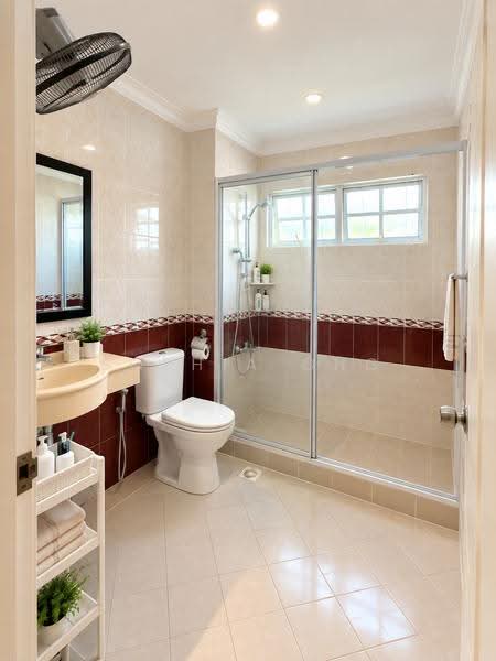 3Sty Inter Terrace, Mins to MRT, Kembangan , Lorong Mydin , Lorong Marzuki, Eunos / Geylang / Paya Lebar, 5 Bedrooms, 3,000 sqft, Terraced House For Sale, by Sophia Ong, 500264450 - Bathroom - PropertyGuru.com.sg