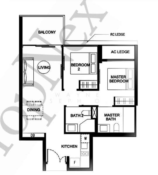 Kingsford Waterbay, 64 Upper Serangoon View, Hougang / Punggol / Sengkang, 2 Bedrooms, 710 sqft, Condominium For Rent, by Wayne Joseph Ong 王伟洋, 500264714 - PropertyGuru.com.sg