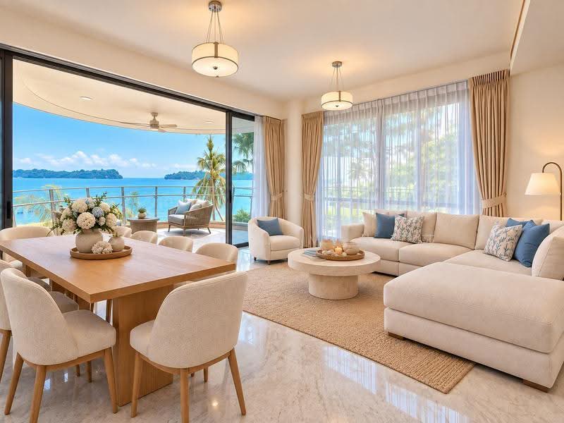 Seascape @ Sentosa Cove, 59 Cove Way, Harbourfront / Telok Blangah, 3 Bedrooms, 2,174 sqft, Condominium For Sale, by Sandy Lim 林莎莎, 500265233 - Living Room - PropertyGuru.com.sg