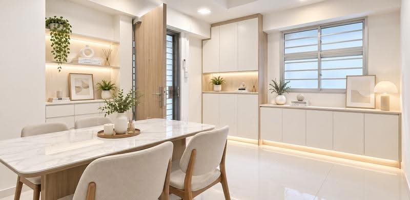 434 Hougang Avenue 8, 434 Hougang Avenue 8, Hougang / Punggol / Sengkang, 3 Bedrooms, 1,109 sqft, HDB Flat For Sale, by Eileen Leong, 500265245 - Dining Room (Design with AI Perspective) - PropertyGuru.com.sg