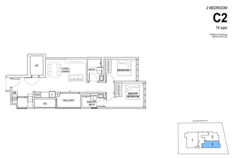 The Bronze, 46 Boon Teck Road, Balestier / Toa Payoh, 2 Bedrooms, 797 sqft, Condominium For Sale, by SK Lam, 500265702 - PropertyGuru.com.sg