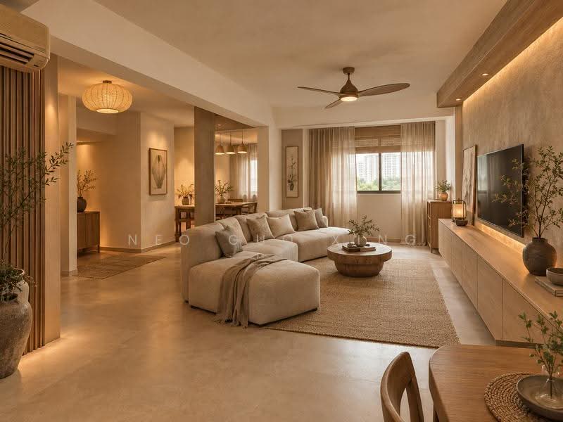 541 Bukit Panjang Ring Road, 541 Bukit Panjang Ring Road, Dairy Farm / Bukit Panjang / Choa Chu Kang, 3 Bedrooms, 1,302 sqft, HDB Flat For Sale, by Neo Guo Xing, 500265863 - Artist Impression Living Room - PropertyGuru.com.sg