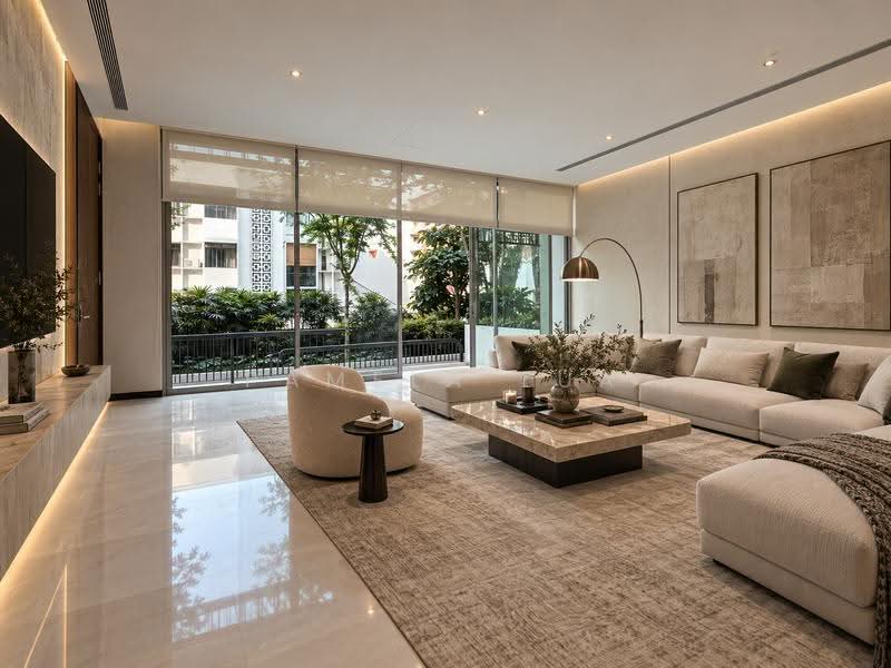 Residences @ Emerald Hill, 119 Emerald Hill Road, Orchard / River Valley, 6 Bedrooms, 5,791 sqft, Condominium For Sale, by Pamela Lua, 500266506 - Living Room - PropertyGuru.com.sg