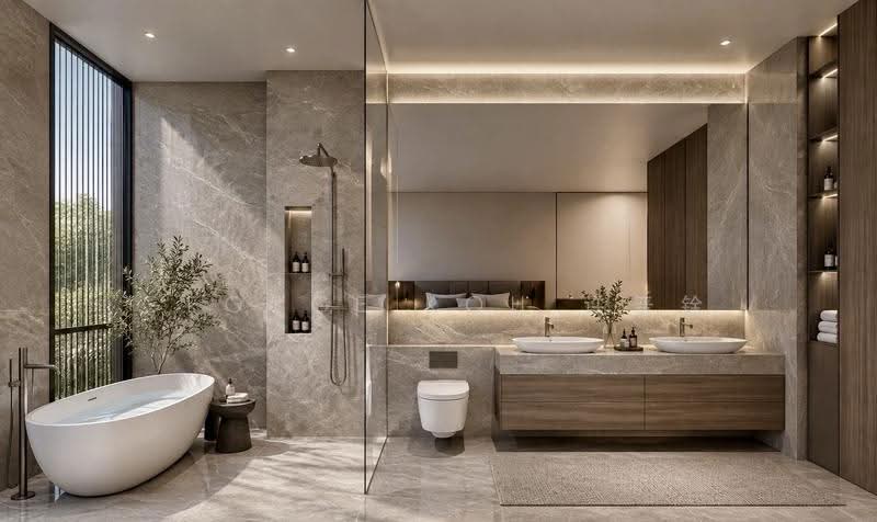 Brand New Luxury Terrace Mins to Lorong Chuan MRT, Hougang / Punggol / Sengkang, 6 Bedrooms, 7,951 sqft, Terraced House For Sale, by George Koh 许晋铨, 500267271 - Bathroom - PropertyGuru.com.sg
