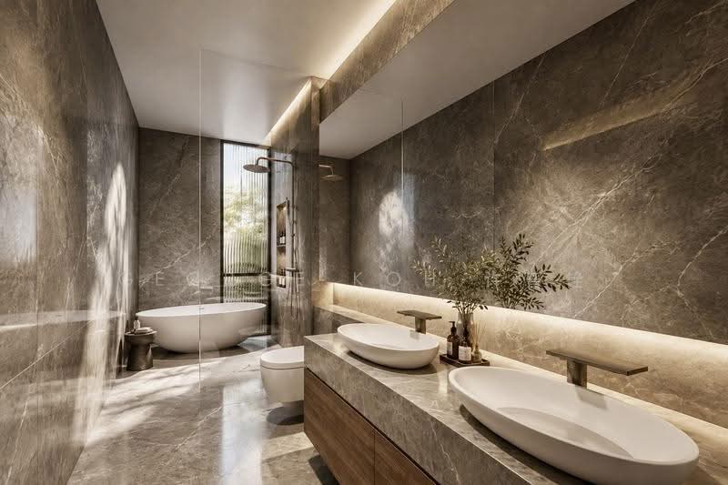 Brand New Luxury Terrace Mins to Lorong Chuan MRT, Hougang / Punggol / Sengkang, 6 Bedrooms, 7,951 sqft, Terraced House For Sale, by George Koh 许晋铨, 500267271 - Bathroom - PropertyGuru.com.sg