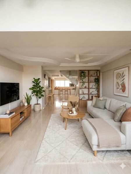 115 Bedok Reservoir Road, 115 Bedok Reservoir Road, Bedok / Upper East Coast, 3 Bedrooms, 1,614 sqft, HDB Flat For Sale, by Tina Shroff, 500267392 - Living Room AI generated - PropertyGuru.com.sg