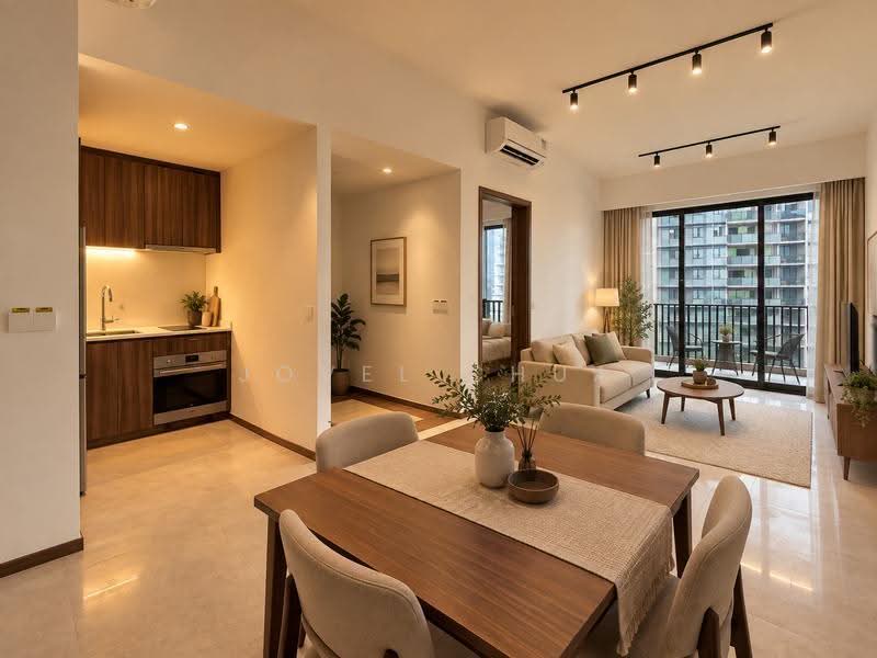 Lentor Modern, Lentor Central, Mandai / Upper Thomson, 2 Bedrooms, 678 sqft, Condominium For Rent, by Jovel Chua, 500267870 - Living Room - PropertyGuru.com.sg