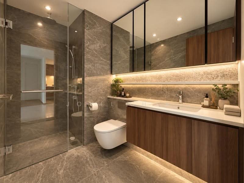 Lentor Modern, Lentor Central, Mandai / Upper Thomson, 2 Bedrooms, 678 sqft, Condominium For Rent, by Jovel Chua, 500267870 - Bathroom - PropertyGuru.com.sg