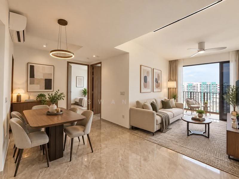 Norwood Grand, 8 Champions Way, Admiralty / Woodlands, 2 Bedrooms, 710 sqft, Condominium For Rent, by Swan ., 500268378 - Living Room - PropertyGuru.com.sg
