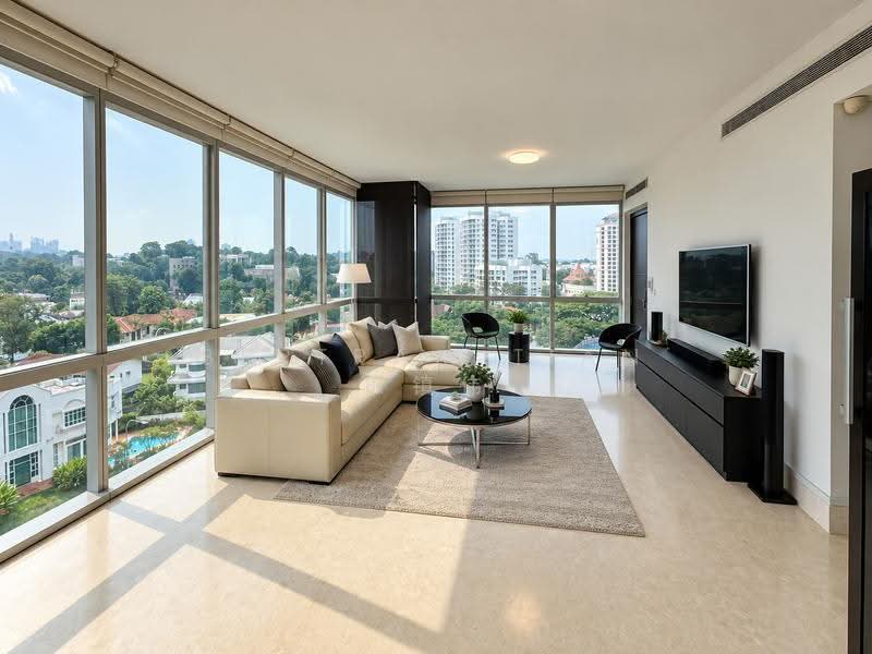 The Grange, 1 Grange Garden, Tanglin / Holland / Bukit Timah, 4 Bedrooms, 2,282 sqft, Condominium For Rent, by Bertram Tian 田镇伟, 500268927 - Living Room - PropertyGuru.com.sg