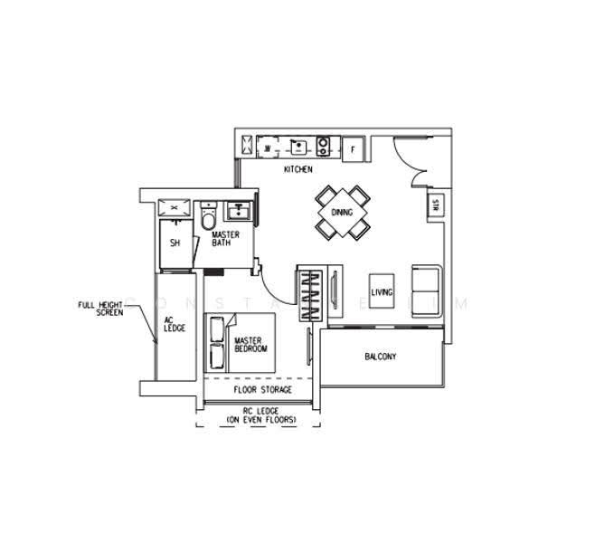 H2O Residences, 34 Fernvale Link, Seletar / Yio Chu Kang, 1 Bedroom, 527 sqft, Condominium For Sale, by Constance Lim, 500268946 - PropertyGuru.com.sg