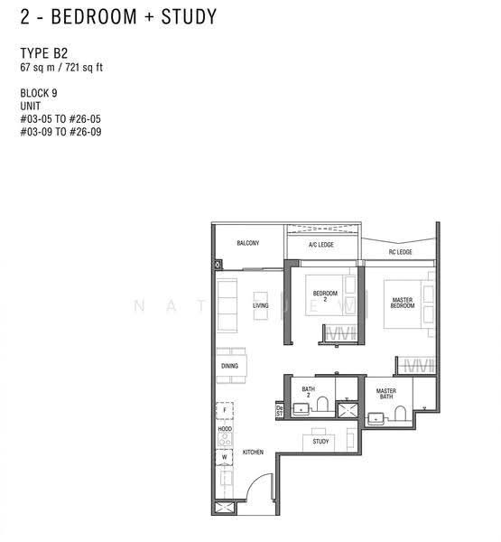 Blossoms By The Park, 9 Slim Barracks Rise, Buona Vista / West Coast / Clementi New Town, 2 Bedrooms, 721 sqft, Condominium For Sale, by Nat Tjew, 500269859 - PropertyGuru.com.sg