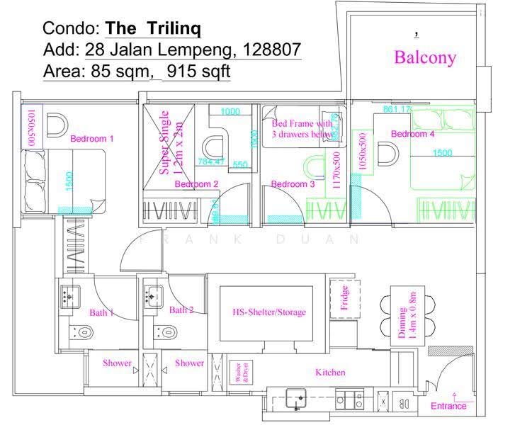 The Trilinq, 28 Jalan Lempeng, Buona Vista / West Coast / Clementi New Town, Room Rental, 100 sqft, Condominium For Rent, by Frank Duan, 500269977 - Bedroom - PropertyGuru.com.sg