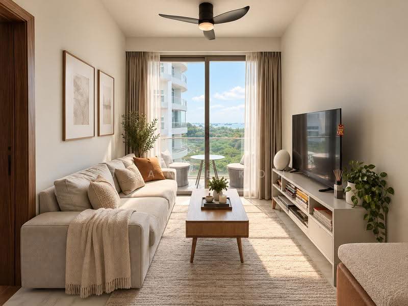 Coastline Residences, 9 Amber Road, East Coast / Marine Parade, 1 Bedroom, 452 sqft, Condominium For Sale, by Joanne Koh, 500270416 - Living Room - PropertyGuru.com.sg