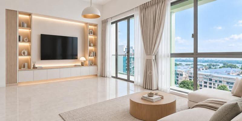 Skies Miltonia, 31 Miltonia Close, Sembawang / Yishun, 3 Bedrooms, 2,551 sqft, Condominium For Sale, by Eileen Leong, 500271070 - Living Room (AI used for Design Ideas) - PropertyGuru.com.sg