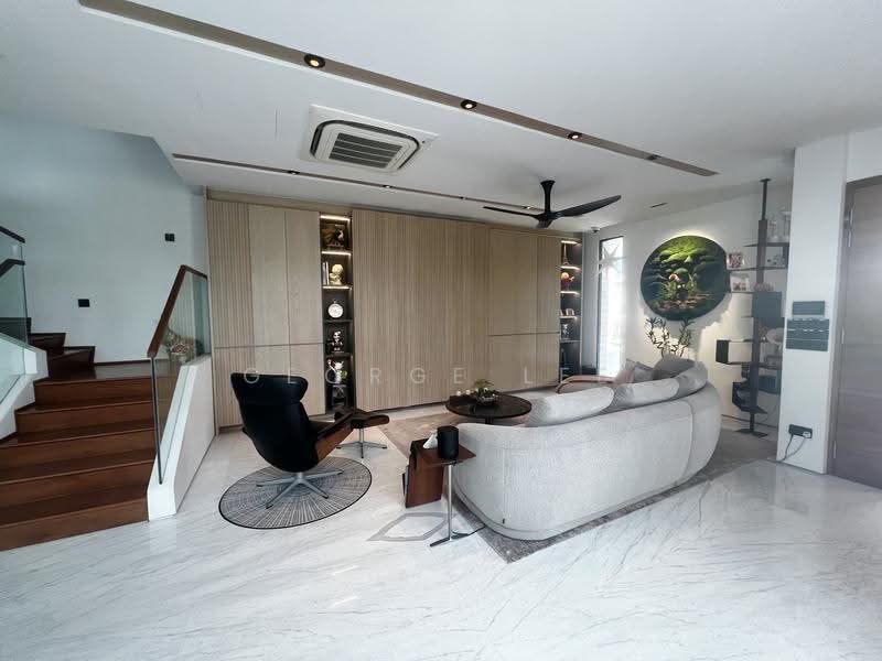 Rare 3 Storey Elevated Semi Detached, Modern with lift, 6 bedrooms ensuite, lush garden, MRT, Eng Kong, Chun Tin, Toh Tuck, Jalan Merbok, Kismis, Lorong Pisang Emas, Cheng Soon, Clementi Park / Upper Bukit Timah, 6 Bedrooms, 4,200 sqft, Semi-Detached House For Sale, by George Lee, 500271175 - Living Room - PropertyGuru.com.sg