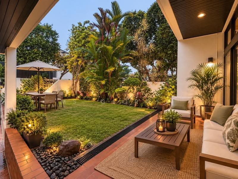 Charming Renovated Corner Semi-Detached at Coronation Rd.1km to Nanyang Primary & Raffles Girls Pri, Coronation Road, Kingsmead Road, Duchess Road, Tanglin / Holland / Bukit Timah, 6 Bedrooms, 4,000 sqft, Semi-Detached House For Rent, by Ms. Georgie, 500271889 - Virtually Staged Garden Space - PropertyGuru.com.sg