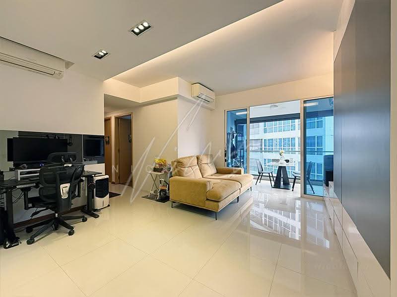 The Tampines Trilliant, 21 Tampines Central 7, Pasir Ris / Tampines, 3 Bedrooms, 1,001 sqft, Condominium For Sale, by Nicole Lim, 500271959 - Living / Dining Area with Balcony - PropertyGuru.com.sg