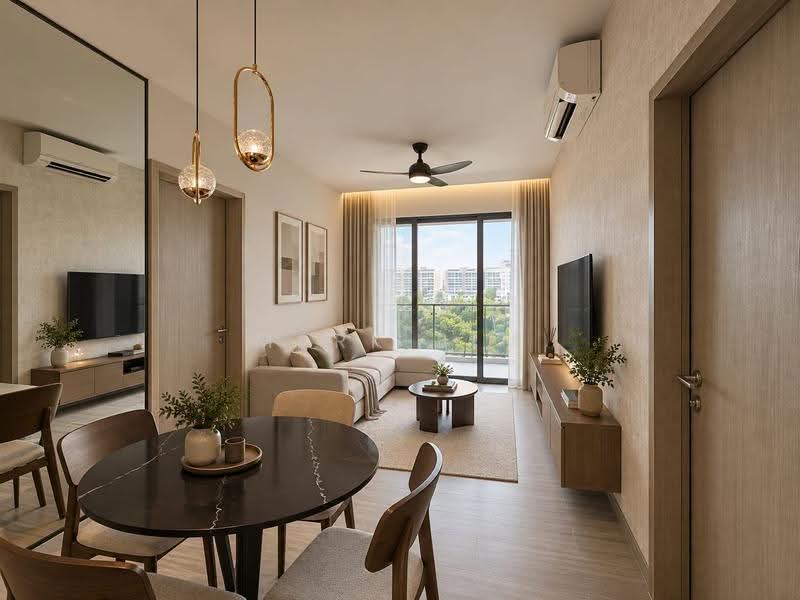 The Garden Residences, 9 Serangoon North View, Hougang / Punggol / Sengkang, 2 Bedrooms, 689 sqft, Condominium For Sale, by Mark Sim, 500272248 - Living Room - PropertyGuru.com.sg