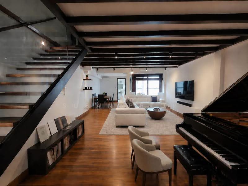 Emerald Hill Trendy 2+ Study+ Roof Terrace, Emerald Hill Road, Orchard / River Valley, 4 Bedrooms, 2,600 sqft, Conservation House For Rent, by Susan Prior, 500272469 - Living Room - PropertyGuru.com.sg